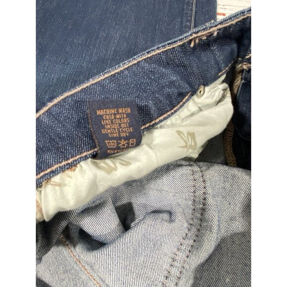 Seven7 Jeans Womens Size 10 Mid Rise Flare Dark Wash Blue Denim Hippie Festival - Picture 12 of 13